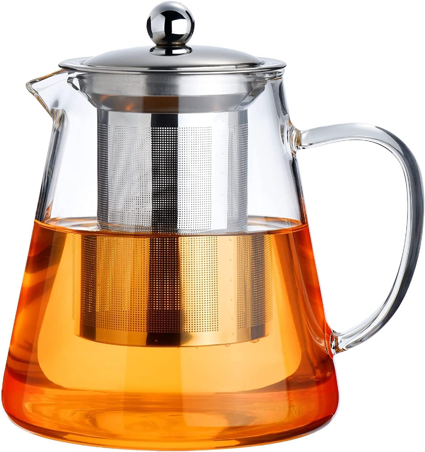 Glass Teapot Stovetop, Clear Tea Kettle, Teapot, Tea Maker, Tea Brewer, Removable 18/8 Stainless Steel Infuser -(950ML) Glass Teapot Stovetop, Clear Tea Kettle, Teapot, Tea Maker, Tea Brewer, Removable 18/8 Stainless Steel Infuser -(950ML)